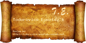 Todorovics Euszták névjegykártya